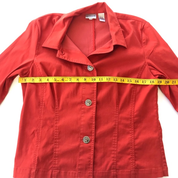 Chico's Orange Button Down Light Jacket Size M - Picture 5 of 5
